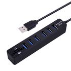 High Speed All In One USB Hub Combo Card Reader 6 Ports ABS Shell