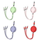 Multi Retractable Fast Charger Cord 1.2m Liquid Silicone Multiple Charging Cable