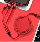 Multi Retractable Fast Charger Cord 1.2m Liquid Silicone Multiple Charging Cable